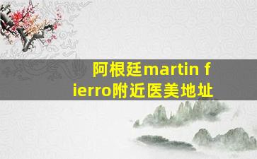 阿根廷martin fierro附近医美地址